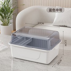 奶瓶收納收納箱嬰兒輔食儲存防塵晾干置物架寶寶儲存箱熱小紅書爆款北歐風家居天然居家用品原宿風居家生活日用品, 加厚款午夜藍（中號）