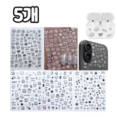담다 5개입 미니 데코 스티커, 혼합(KD388)5P, 1세트 혼합(KD388)5P, 1세트