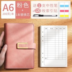 桃園出貨 理財記賬本 記賬本 手帳明細賬傢庭 理財 筆記本 子現金日 記賬本 可放錢活頁傢用收, A6/粉色+100張替芯+120枚索引貼, 1個