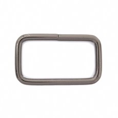 糊塗鞋匠 優質鞋材 N318 方形扣 1個 包包扣 皮帶扣 腰帶扣 背帶扣環, H02 內徑38mm銀黑