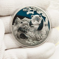 기념주화 수집용 은화 골드코인 메달 금속 인테리어장식품 컬렉션 선물용 고급 디자인, 팬더 실버 스타일 1