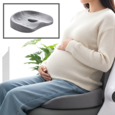 인헨스몰 바른골반 임산부 메모리폼 방석, 1개, 그레이