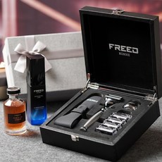 FREED 男士修容刮鬍刀護理尊爵禮盒 附刀片刮鬍露鬍後水, 1個, 不需要刻字-F滿版,刮鬍露+菸草琥珀鬍後純露, 1