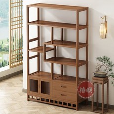 【椿嶼】特價清倉博古架茶具架茶架古裝展示架現代多寶閣茶葉櫃擺放架酒櫃, 【工廠清倉-限量優惠】,（2件組合）6層100cm長簡易款, 1個
