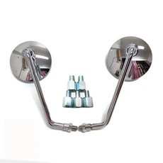 오토바이 백미러 레트로 ABS 7/8인치 핸들바 8/10MM 원형 베스파 50 125 LX PX GT60 야마하 XMAX 범용, 03 chrome long rod