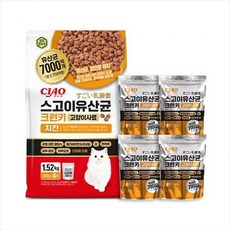 챠오츄르 전연령 고양이 스고이 유산균 크런키 건식사료, 닭, 1.52kg, 1개