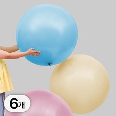투데이리빙 6개입 세트 90cm 대형 라운드 풍선 생일 이벤트 에어 벌룬 홈파티 기념일 장식 축제 행사 소품 브라이덜 베이비 샤워 파티 용품, B타입, 6개, R98453B(혼합색상