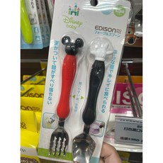 EDISON 迪士尼寶寶學習餐具組 叉子湯匙, 1個, 米妮