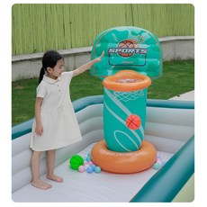 加特林水艦炮 充氣水槍 - 兒童泳池/水上活動配件, 加購-充氣藍球架+球, 1個