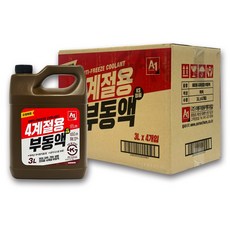 에이원 4계절용 부동액 적색 3리터, 3L, 1개