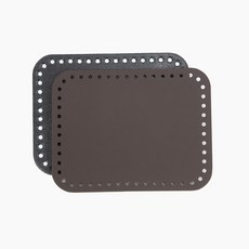 직사각형 가죽 가방바닥 17 x 13 cm, 브라운, 1개