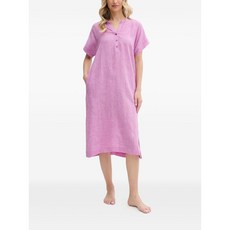 DKNY 버튼 프런트 반소매 나이트 드레스