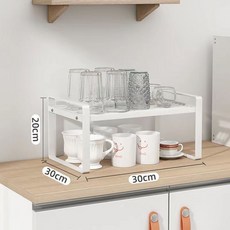 北歐風復古抽拉分層水杯架 - 廚房櫥櫃檯面多功能收納置物架, 【簡約款】30長 單層水杯架, 1個