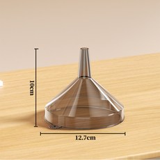 家用廚房長頸食品級塑料漏斗 倒奶粉油用, 1個, 透灰小號漏斗, 透灰, 小號
