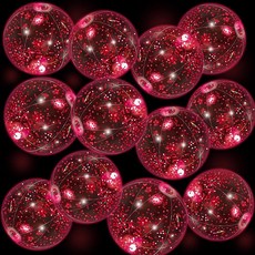 Vertintong 12팩 30.5cm(12인치) 야광 LED 비치볼 점보 컨페티 글리터 공기 주입식 볼 수영장 파티 여름용(실버), Rose Gold