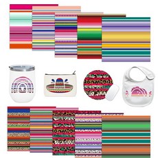 Tintnut 퍼즐 피스 승화 전사 시트 - 10장 30.5cm x 25.4cm(12인치 x 10인치) 자폐증 인식 패턴 승화 전사 용지 번들 DIY 머그잔 텀블러 열쇠, 스트라이프-10