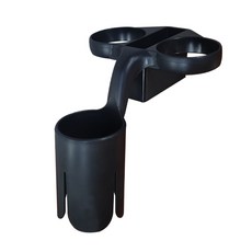 차량용멀티3단컵홀더 멀티트레이 3단수납 휴대폰수납 컵 소지품수납 테이크아웃컵, 1개, 블랙