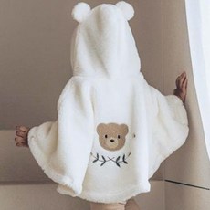 쿵스쿵스 극세사아기망토 아기띠워머 아기 블랭킷 후드담요 바람막이 케이프, [극세사망토]나의테디베어