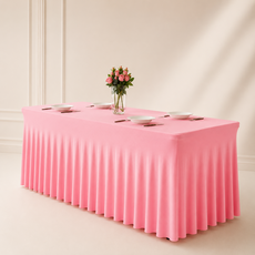 EC1983 이벤트용 식탁보 전시회 플리마켓 생일잔치 환갑잔치 행사용 식탁보, 1개, 대 ( 244 x 76 cm ), 핑크