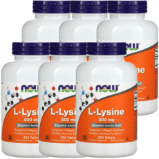 나우푸드 L-라이신 500mg 250정 6통, 6개