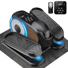 미니 언더 데스크 타원형 로우 임팩트 전기 다리 운동기 노인을 위해 앉아있는 동안 TV에서 본 것과 같음 미끄럼 방지 매트 포함 조용하고 휴대용 가정 및 사무실용 화이트, 블랙 우드 그레인