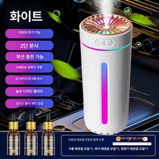 차량용 미니 가습기 회사 독서실 캠핑용 가정용 책상용 탁상용, 화이트 무선최고사양모델 코튼코어3개, 기본 모델명/품번
