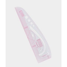 패션스타트 재킷 카라 그레이딩용 유연한 직선 곡선자, 1개, 투명