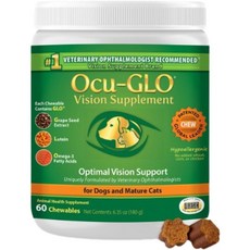 오큐클로 Ocu-GLO 고양이 눈영양제 강아지 눈영양제 60츄어블 X 1, 60정, 눈물개선/눈건강, 1개