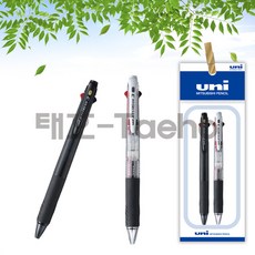 제트스트림 3색 다색펜 SXE3-400-38 0.38mm 2개 세트, 1세트, 0.38mm 블랙 1개 + 투명 1개