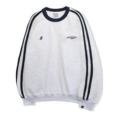 OCELOT [기모출시] A19 그래픽 배색 래글런 맨투맨 화이트멜란지네이비 278595