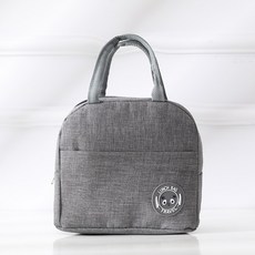 新品小香風便當包保溫袋手提便攜飯盒袋保溫包學生帶飯手提午餐包, 1個, 1個, 灰色普通款