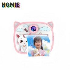 HOMIE 고화질 디지털카 메라휴대용 미니 즉석카메라 인화지, 1개, 핑크색 1개, 핑크색