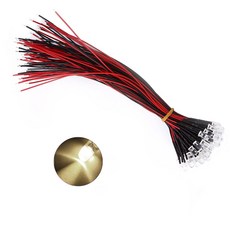 3파이 48V LED 웜화이트 표시등 저항내장형 와이어 케이블 일체형 태양광 ESS 배터리 통신장비 정밀 제어판 DIY 전자부품, 10개