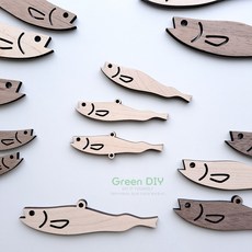 [뉴 원목 북어 고리] 액막이 명태 나무 물고기 만들기 재료 DIY, 위 1개, 하드메이플(밝은 색), 미니