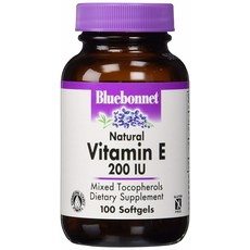 Bluebonnet 維他命E無麩質軟膠囊 200IU, 1個, 100 件