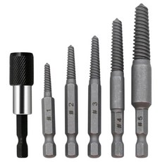 공구PXJ 반대탭 세트육각비트 볼트리무버 나사제거 히다리탭, 1, 6개