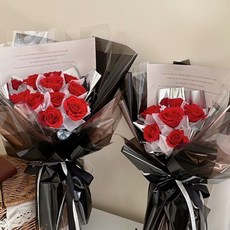 Floraflower 情人節銀河玫瑰永生花束：浪漫生日紀念禮物，精美乾燥花母親節首選, M (25*40公分)