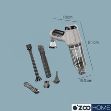 ZOO HOME 車用吸塵器，無線輕巧設計，強勁吸力清潔車內灰塵碎屑, 標準版｜有刷電機｜裸機｜+1濾芯
