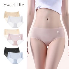 춘게엘 (M~XL) 여성 슬림 아이스 실크 통기 속건 팬티 업그레이드 순면 삼각 팬티 6종 세트 zy7115