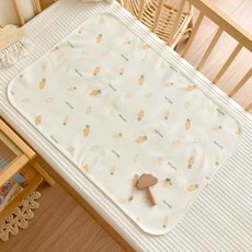 新生寶寶純棉隔尿墊嬰兒可水洗防漏牀單兒童大尺寸護理墊四季通用, 1個, 胡蘿蔔