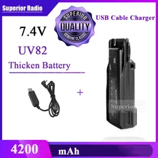 Baofeng UV-82 배터리 2800/3800/4200 mAh 워키 용 확대 Plus 기존 햄 라디오 BL-8 액세서리, 17 4200mah-1 usb_01 CHINA, 1개