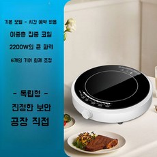 미니인덕션 인덕션 쿠커 휴대용 전기레인지 캠핑 소형 캠핑용 여행용 원형 전기렌지 1인용, A. 기본 모델