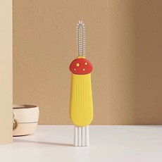 吸管刷奶瓶吸管刷子寶寶水杯清潔刷細清洗刷洗吸管杯刷子套裝加長, 1個, 鬱金黃【一刷三用 縫隙清潔】