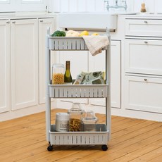 모던하우스 틈새에 쏙 들어가는 핸들형 슬림선반 3단 폭16.5cm KO0525003, 1개, 단품