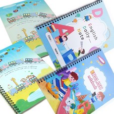 더조은키즈 (모음)영어노트 실제본 스프링 영어일기 공책 연습장 영어필기 줄노트 영어그림일기 3줄영어노트, 트레인 영어노트(스프링), 1권