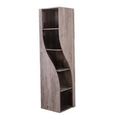 河狸居家 MIT 低甲醛 流線轉角櫃 轉角櫃 展示櫃 曲線櫃 櫥櫃 書櫃 玩具櫃, 灰木色