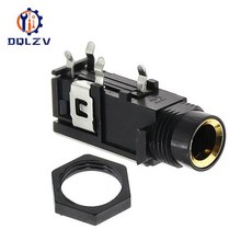 6 35 모노 암 소켓 3 핀 오디오 잭 스피커 커넥터 PCB 패널 마운트 마이크 섀시 어댑터 너트, 01 Black nut_01 10PCS, [01] Black nut