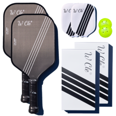 더블유클 피클볼 카본 패들 프로 선수용 라켓, 2세트, 블랙, WCLE / P