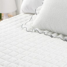 여름 냉감 침대패드 비안나 110x200 리플 침구패드, 블루