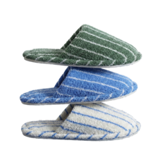 도도 테리슬리퍼 스트라이프 여성용 봄 사계절 슬리퍼 실내화 거실화, 1개, 퓨어화이트